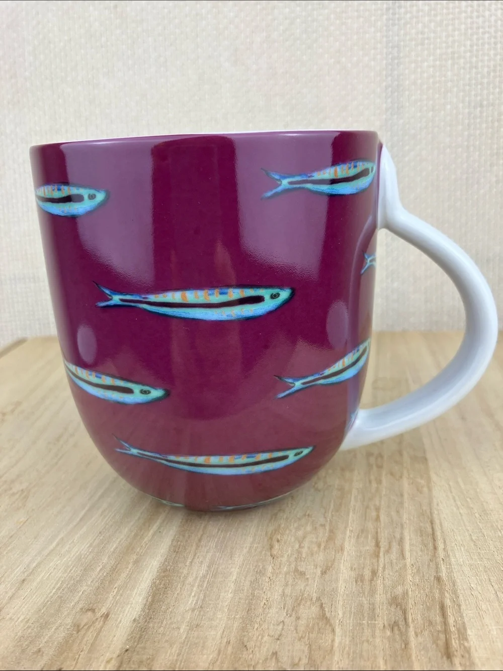 Fabienne Chapot Mugs Set of 3 Sardine Ceramic Coffee Cups NWOT